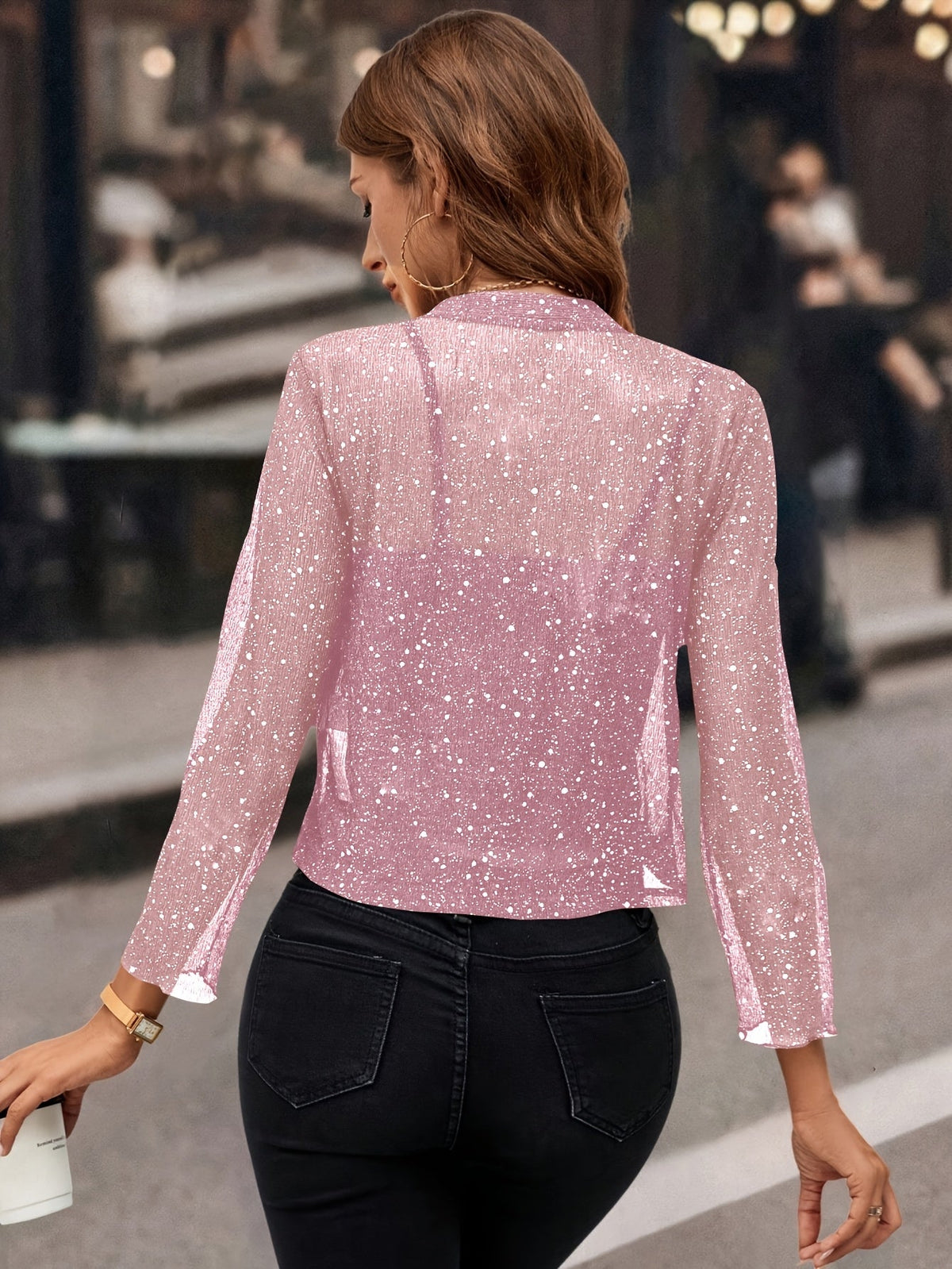 CROPPED SEQUIN JACKET FOR WOMEN
