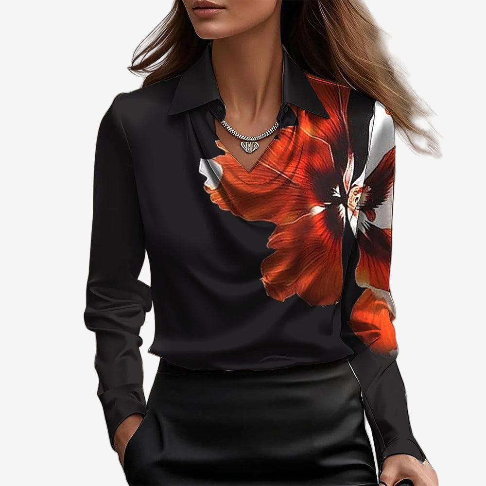 DRAPED COWL NECK BLOUSE FOR WOMEN
