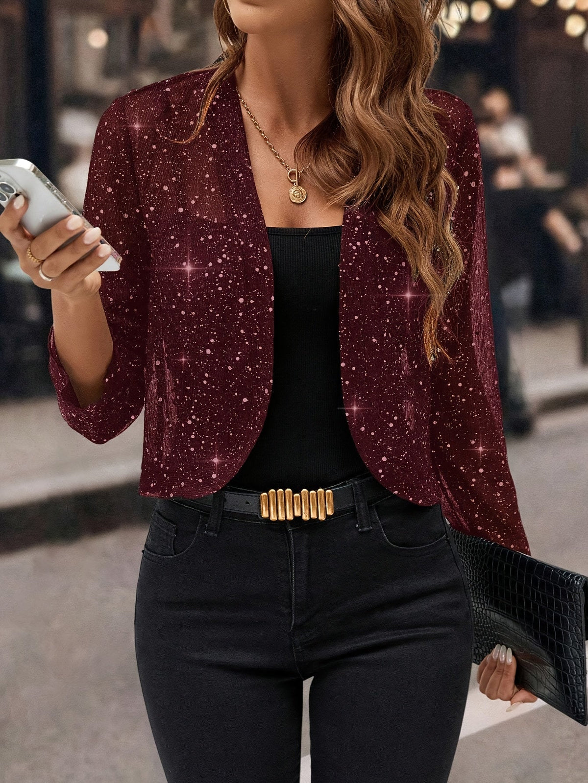 CROPPED SEQUIN JACKET FOR WOMEN