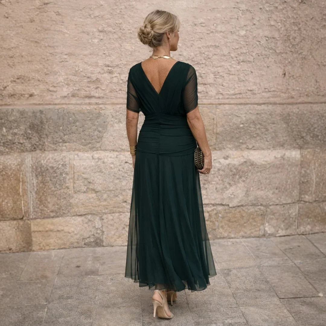 PLEATED FLOWING DRESS FOR WOMEN