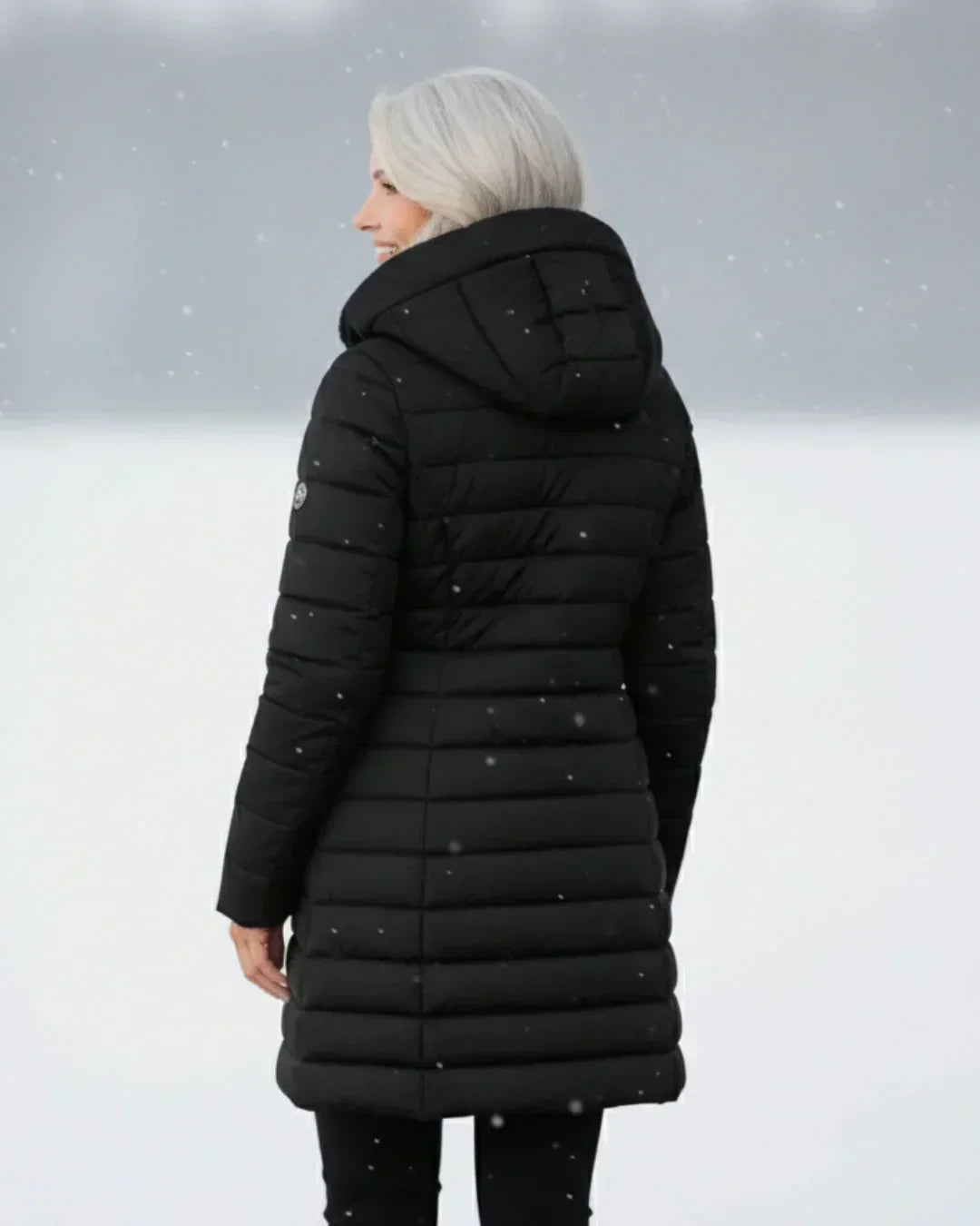 LONG A-LINE QUILTED JACKET FOR WOMEN