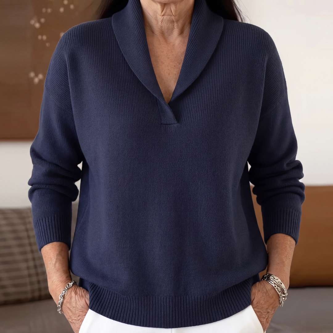 RELAXED V-NECK SWEATER FOR WOMEN