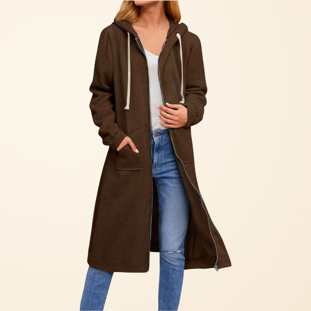 OVERSIZED LONG ZIP CARDIGAN FOR WOMEN