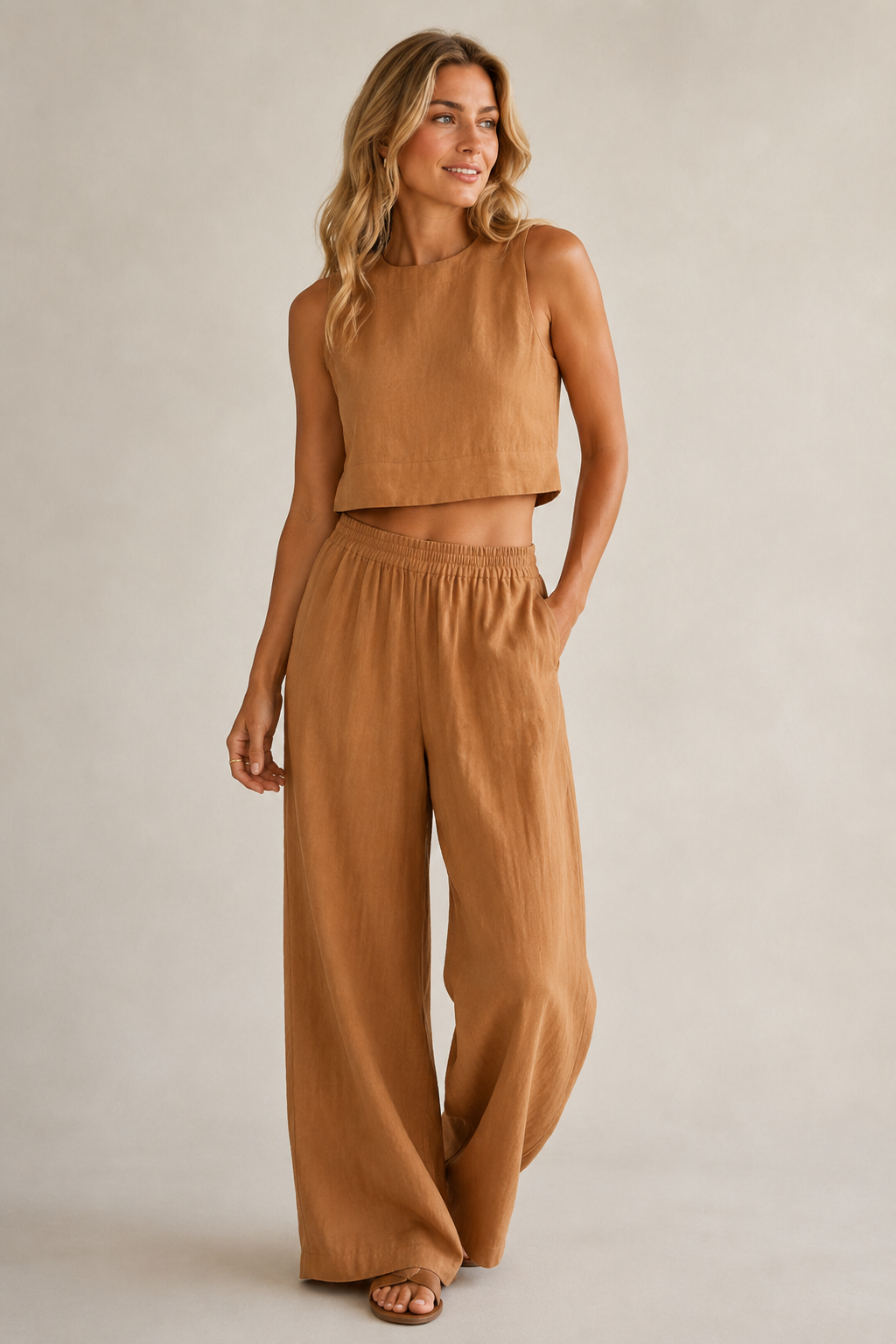 CROPPED WIDE-LEG SET FOR WOMEN