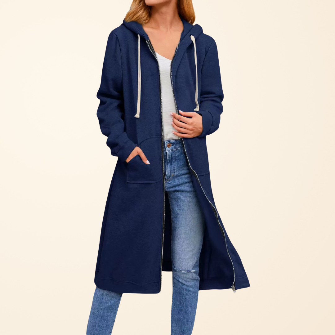 OVERSIZED LONG ZIP CARDIGAN FOR WOMEN
