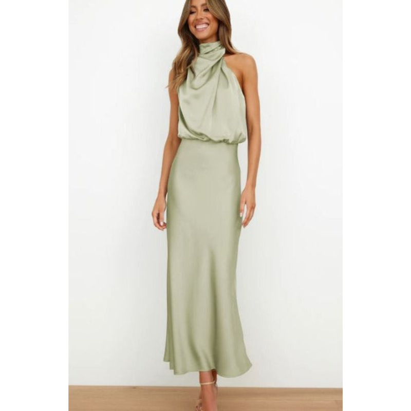 HALTER MIDI DRESS FOR WOMEN