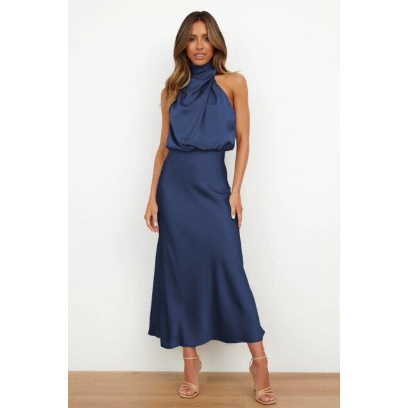 HALTER MIDI DRESS FOR WOMEN