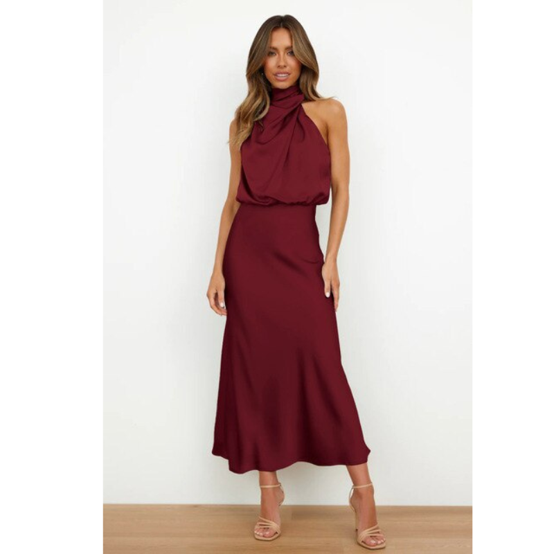 HALTER MIDI DRESS FOR WOMEN