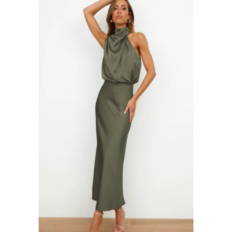 HALTER MIDI DRESS FOR WOMEN