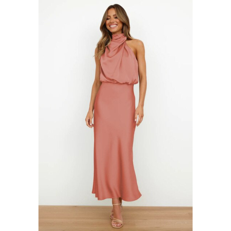 HALTER MIDI DRESS FOR WOMEN