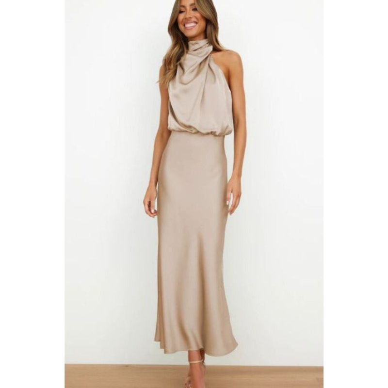 HALTER MIDI DRESS FOR WOMEN