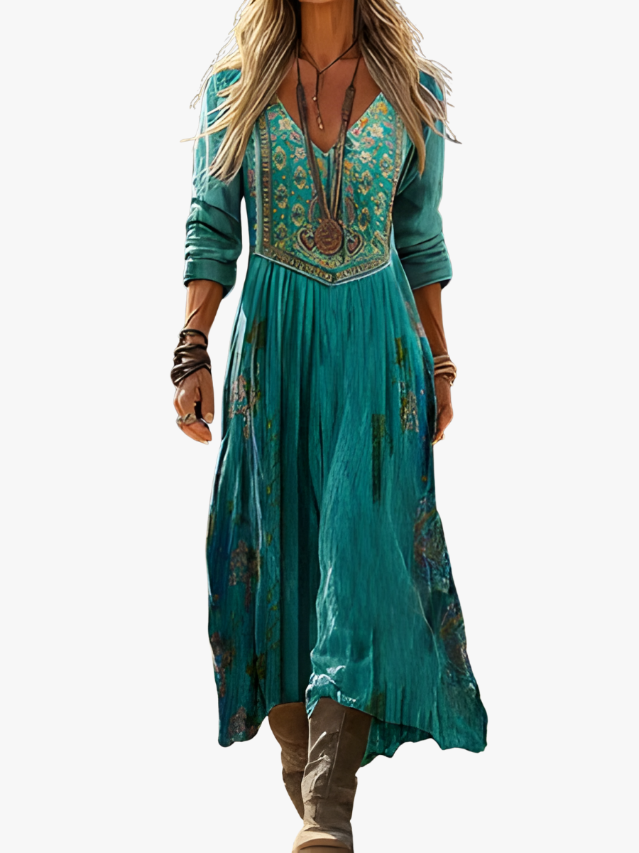 VINTAGE FLORAL DRESS FOR WOMEN