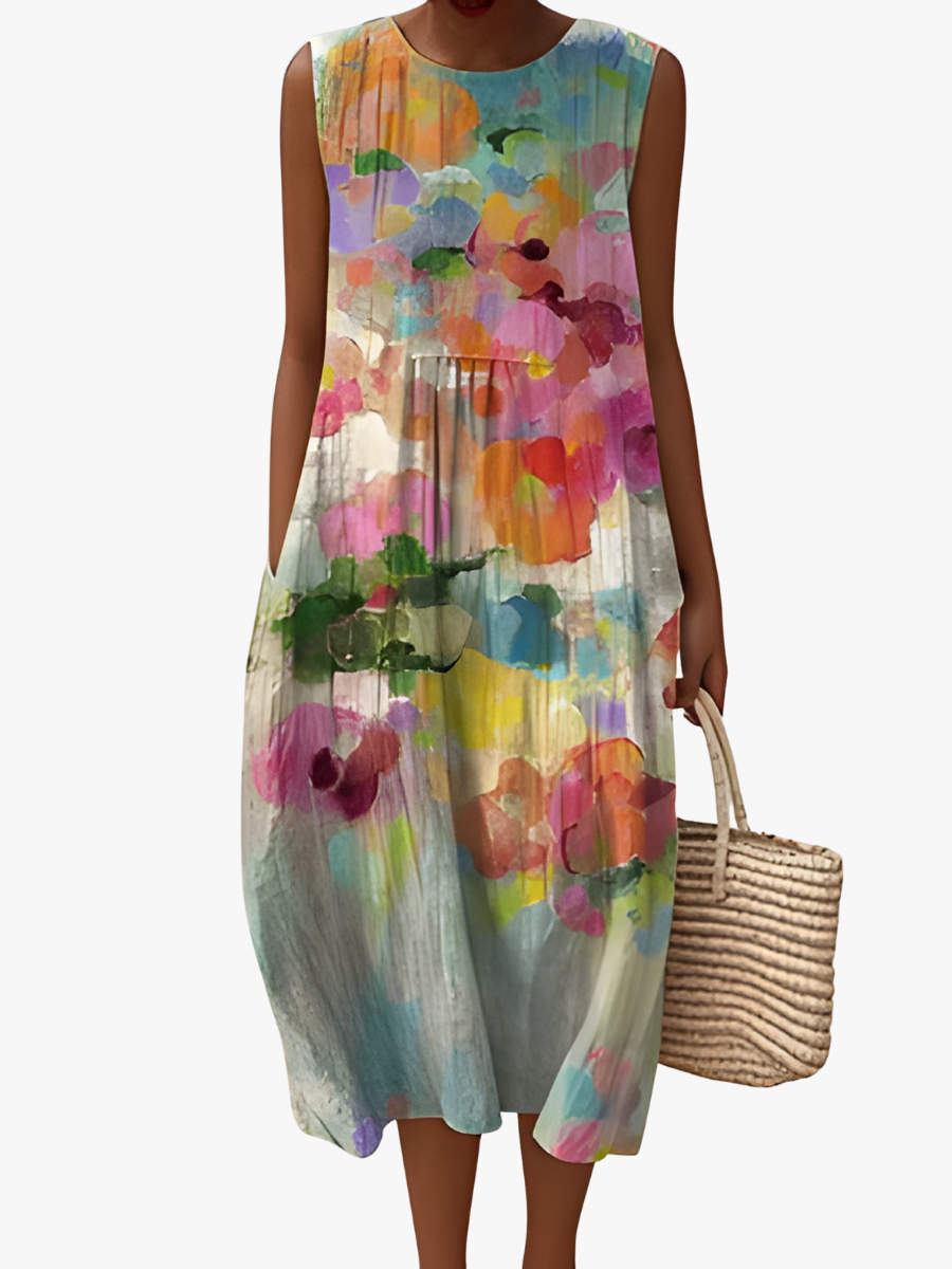 COLORFUL VINTAGE DRESS FOR WOMEN