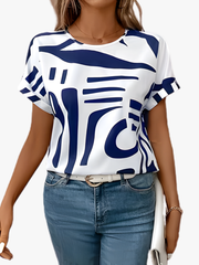 ABSTRACT PRINT T-SHIRT FOR WOMEN