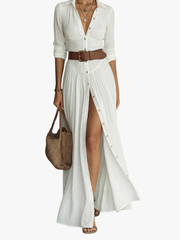 PLEATED FLOWY DRESS FOR WOMEN