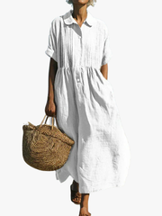FLOWING BUTTON DRESS FOR WOMEN