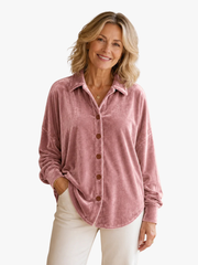 BUTTONED LONG-SLEEVE TOP FOR WOMEN