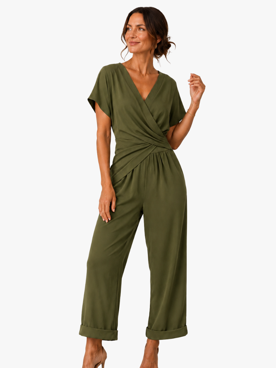 WRAP WIDE-LEG JUMPSUIT FOR WOMEN