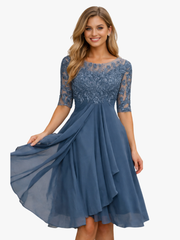 LACE TULLE MIDI DRESS FOR WOMEN