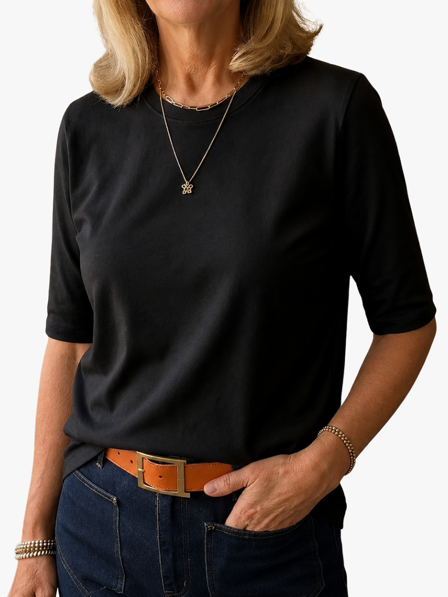 RELAXED MID-SLEEVE T-SHIRT FOR WOMEN