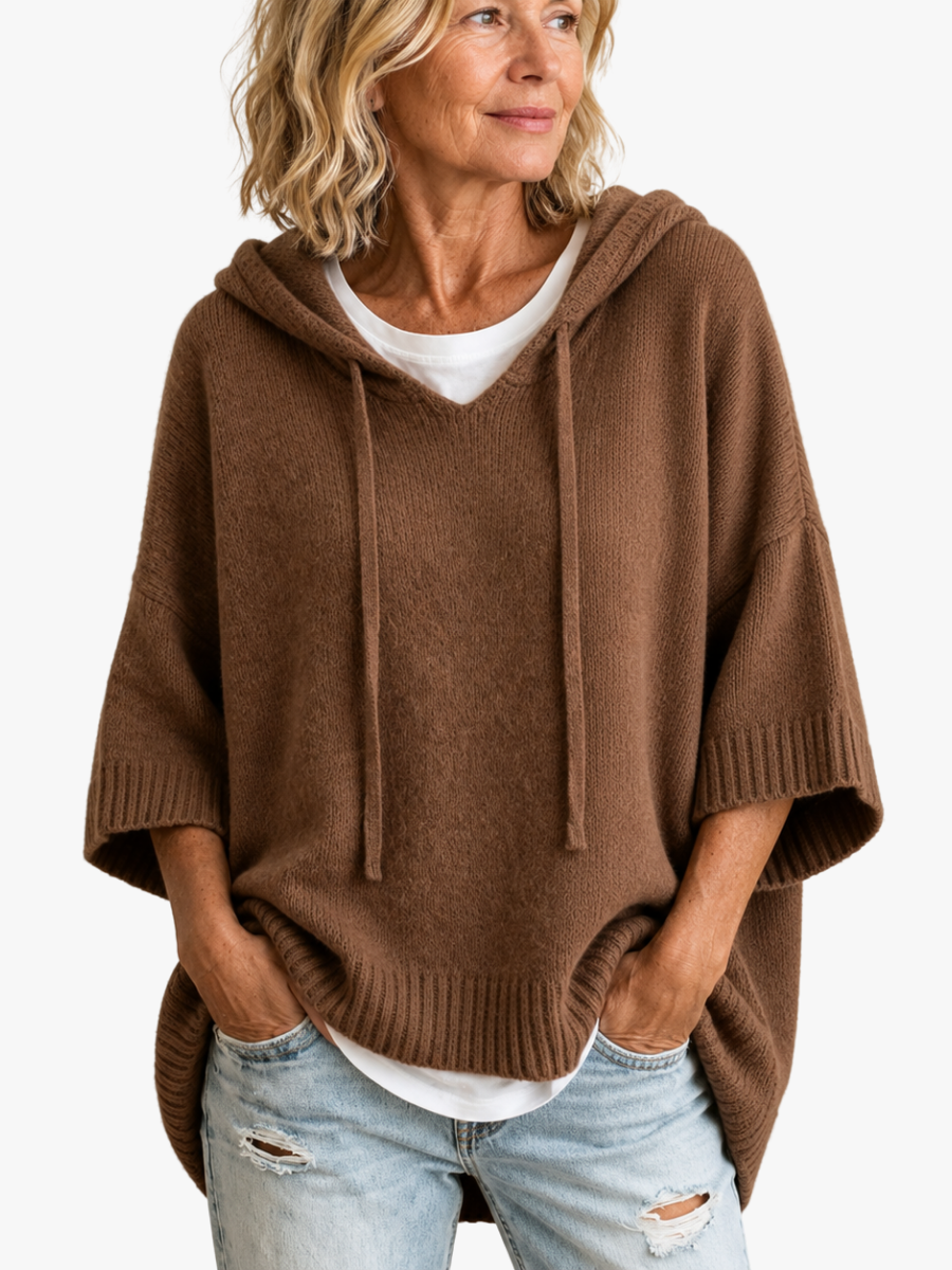 RELAXED HOODED SWEATER FOR WOMEN