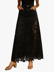 HIGH-WAIST LACE MAXI SKIRT FOR WOMEN