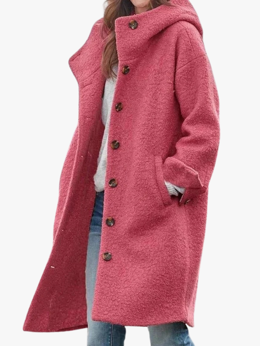 RELAXED HOODED COAT FOR WOMEN