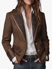 STRUCTURED PRINTED BLAZER FOR WOMEN