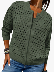 CHIC ZIP CARDIGAN FOR WOMEN