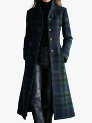 STRUCTURED CHECK COAT FOR WOMEN