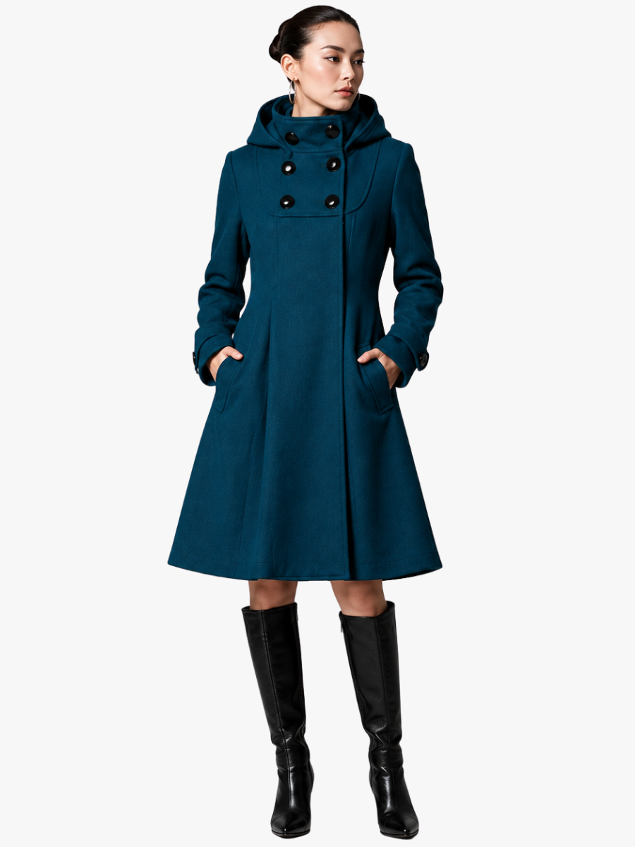 STRUCTURED HOODED COAT FOR WOMEN