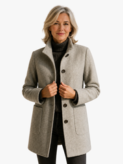 FITTED BUTTON COAT FOR WOMEN