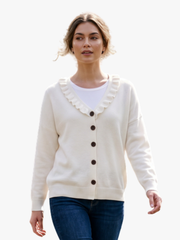 RUFFLE COLLAR CARDIGAN FOR WOMEN