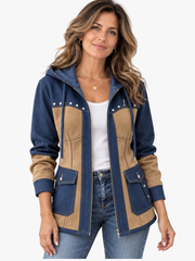 PATCHWORK HOODED JACKET FOR WOMEN