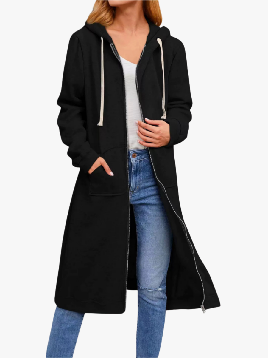 OVERSIZED LONG ZIP CARDIGAN FOR WOMEN