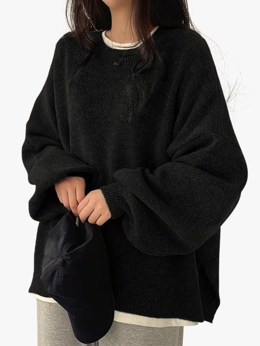 RELAXED SPLIT-HEM SWEATER FOR WOMEN