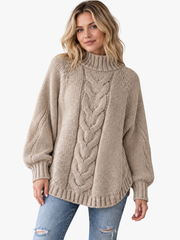 RELAXED RIBBED FLARED SWEATER FOR WOMEN