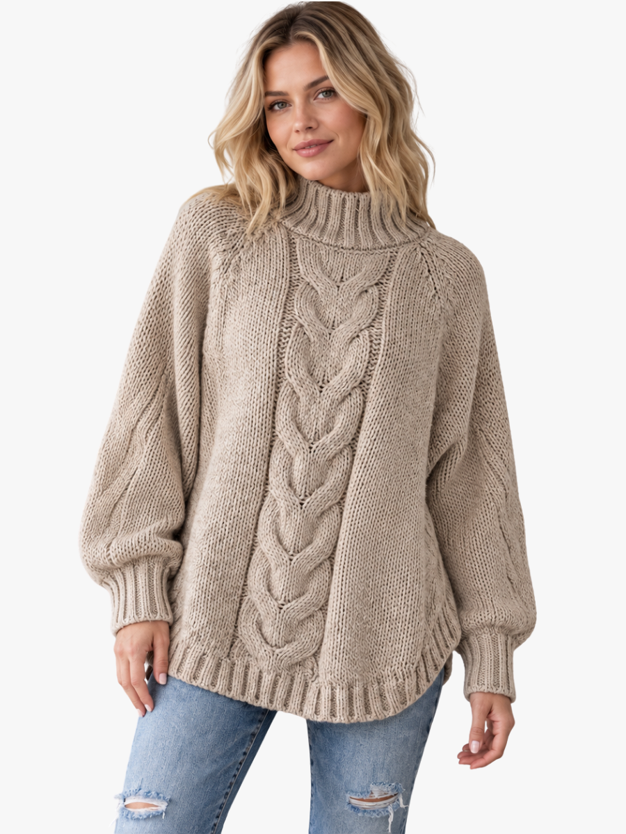 RELAXED RIBBED FLARED SWEATER FOR WOMEN