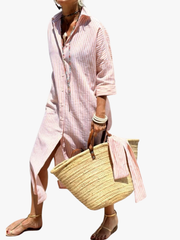 BUTTON MIDI DRESS FOR WOMEN