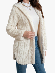 ELEGANT FLEECE HOODIE JACKET FOR WOMEN