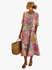 FLORAL MIDI DRESS FOR WOMEN