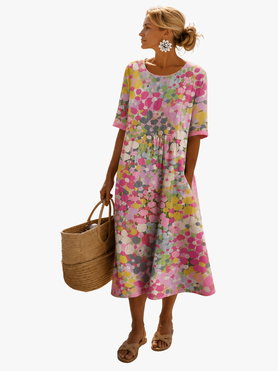 FLORAL MIDI DRESS FOR WOMEN
