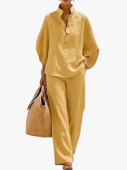 LINEN COTTON BATWING SET FOR WOMEN