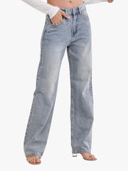 DISTRESSED STRAIGHT-LEG JEANS FOR WOMEN
