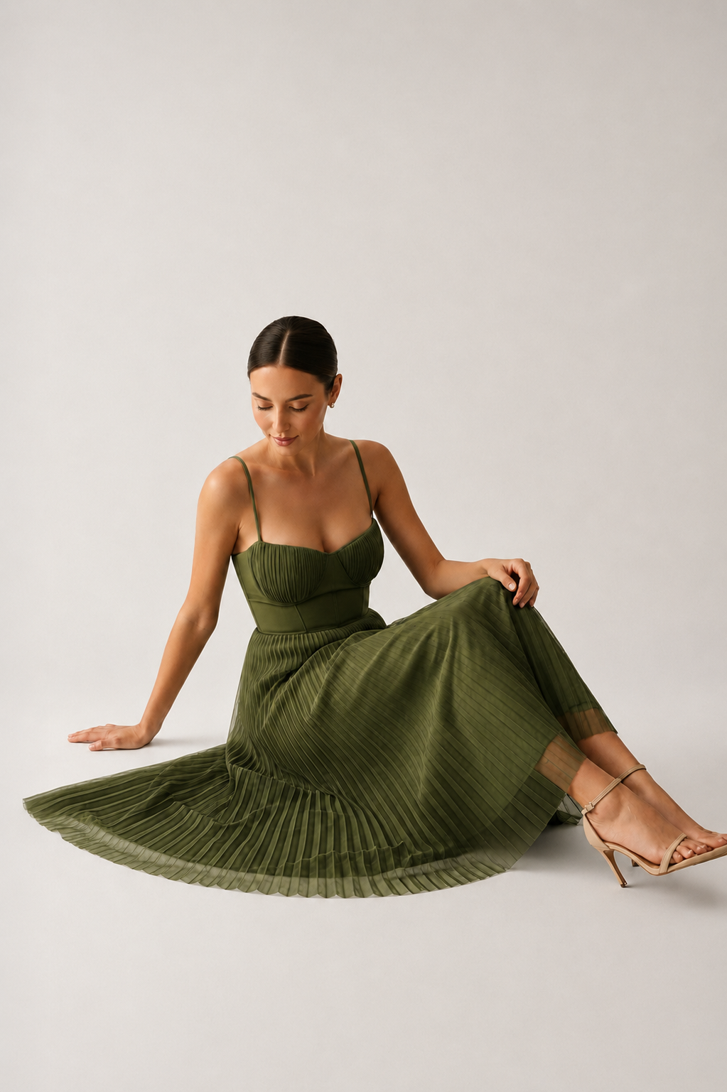 STRUCTURED CORSET MIDI DRESS FOR WOMEN