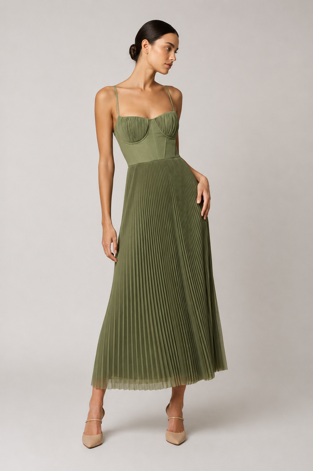 STRUCTURED CORSET MIDI DRESS FOR WOMEN