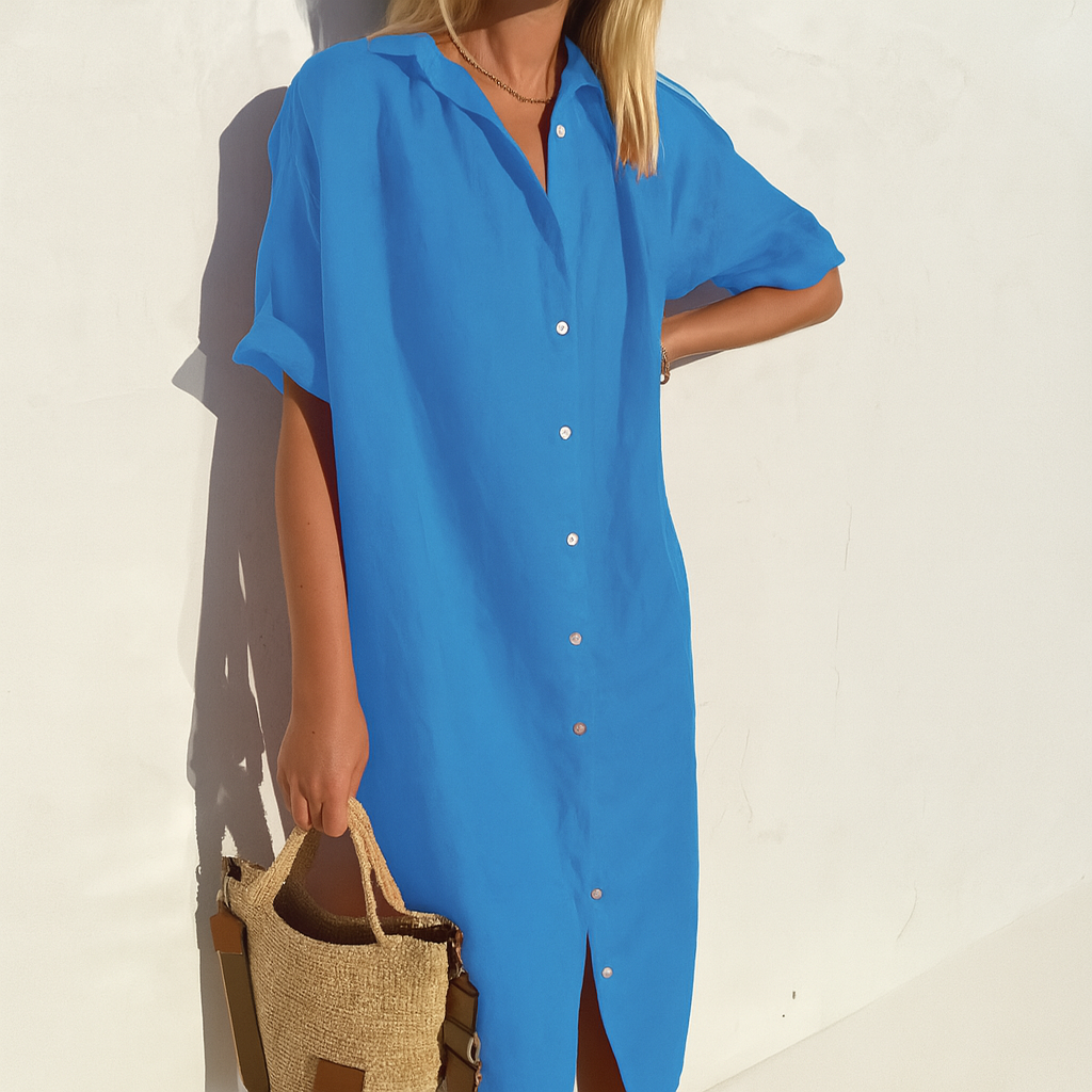 CLASSIC MIDI SHIRT DRESS FOR WOMEN
