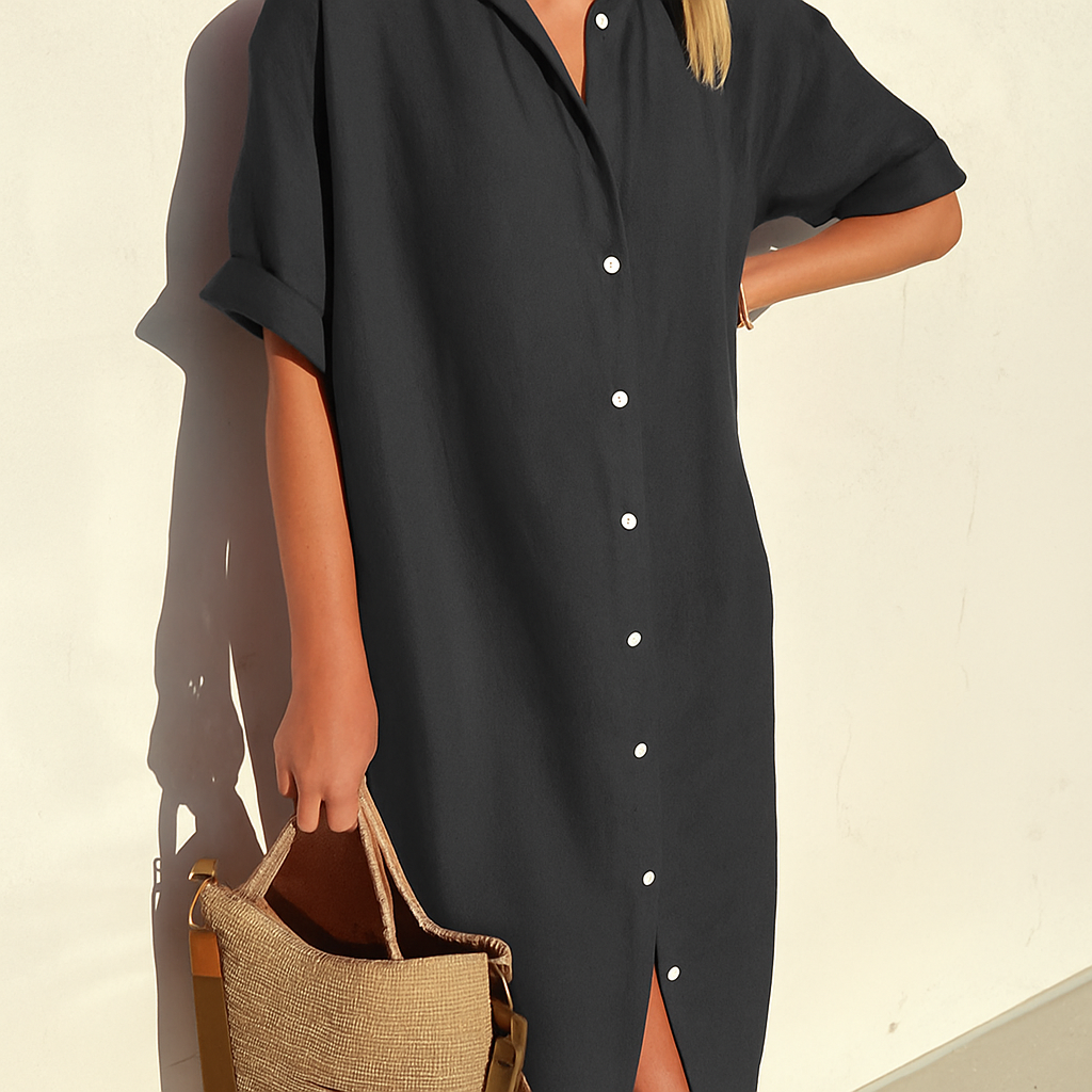 CLASSIC MIDI SHIRT DRESS FOR WOMEN