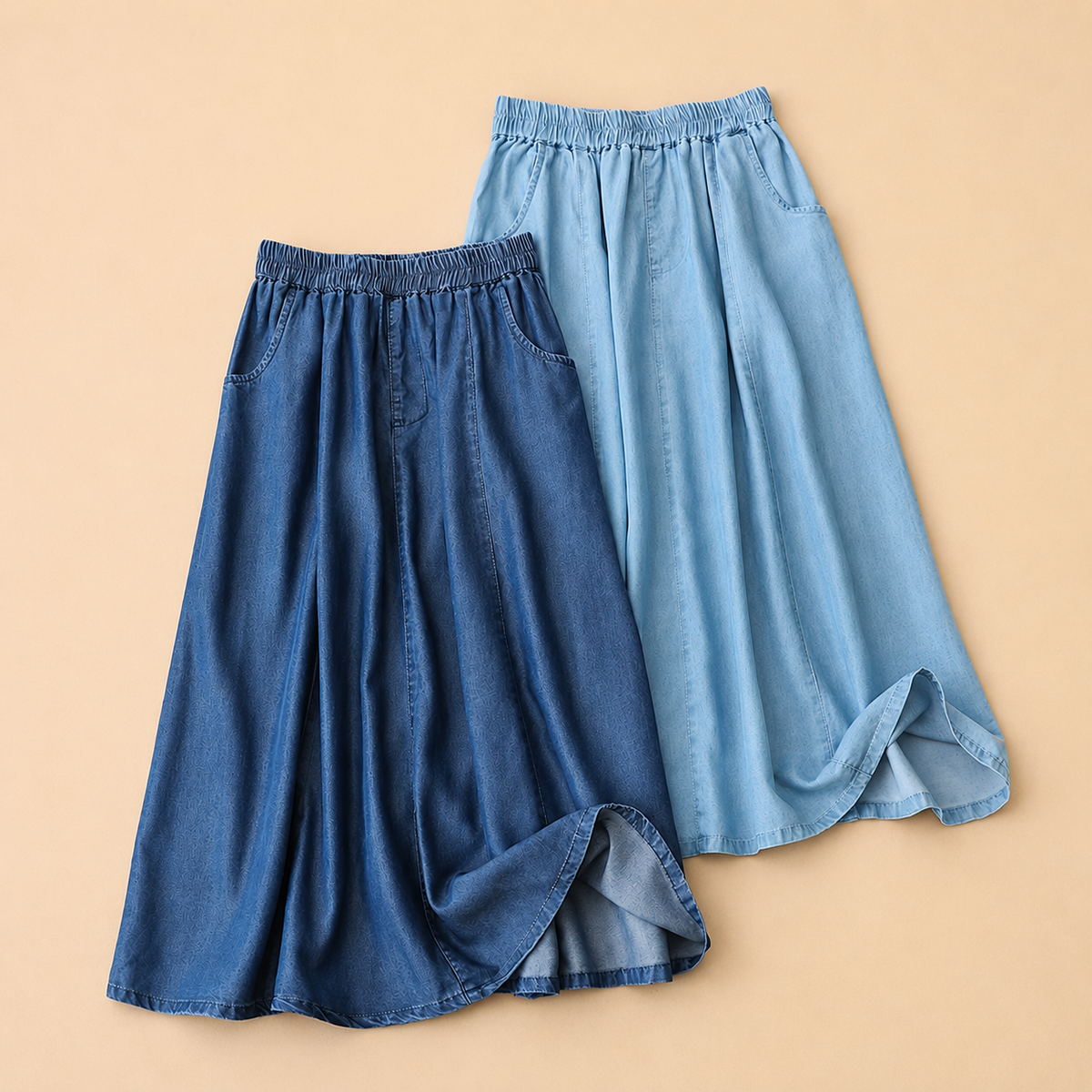 FLOWING DENIM SKIRT FOR WOMEN