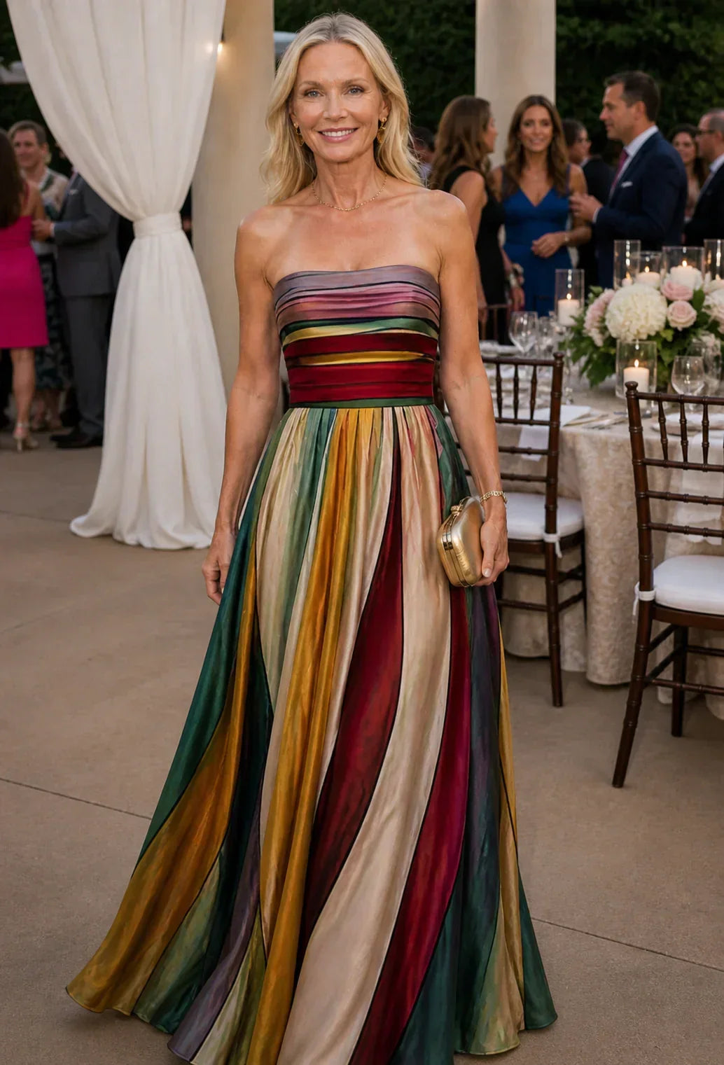 STRAPLESS A-LINE DRESS FOR WOMEN